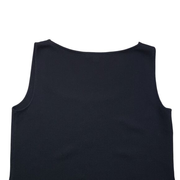 St.John Top Basic Womens Large Black Knit Sleeveless Scoop Neck Casual Pullover - Picture 5 of 6